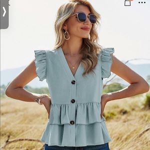 button down babydoll top